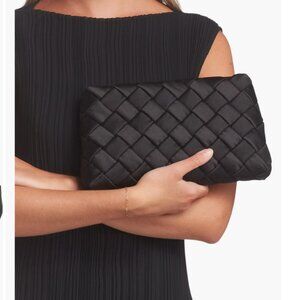 Loeffler Randall Black Aviva Puffy Woven Clutch